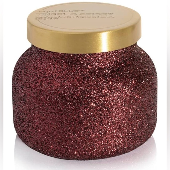 Capri Blue Tinsel & Spice Holiday Candle -Cinnamon & Vanilla (8 oz) - Picture 1 of 8